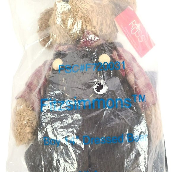 Russ Fitzsimmons 14 Inch Dressed Teddy Bear New in Package NWT Avon FSC F720031 - Picture 4 of 5